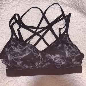 VS PINK Black, cross front sports bra, Size S.